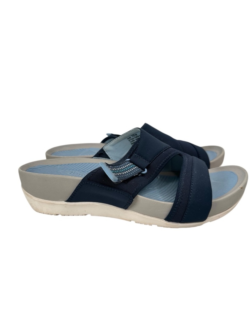 Baretraps Amelia Rebound Technology Slide Sandals Blue Hook Loop Womens 10